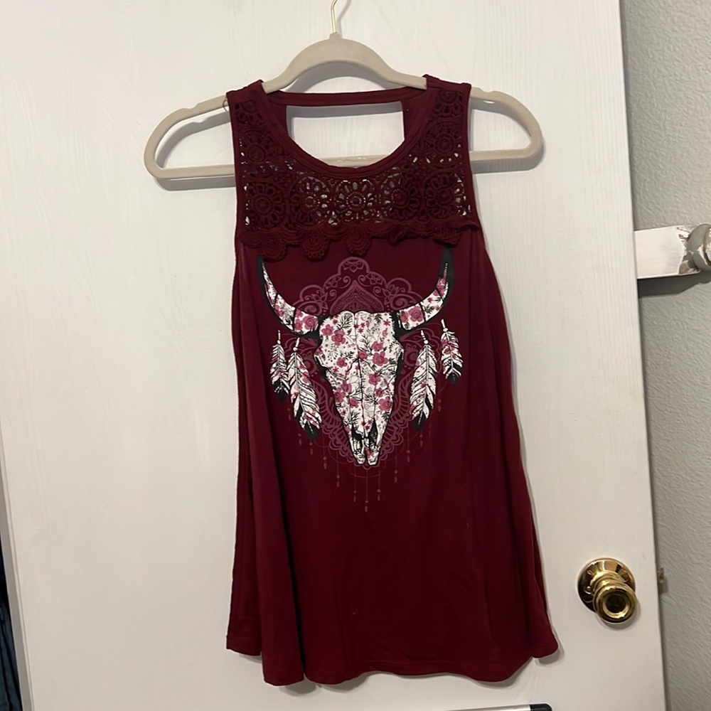 Decorated skull tank top